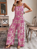 Conjunto Feminino Regata e Calça Soltinho Estampado Retrô